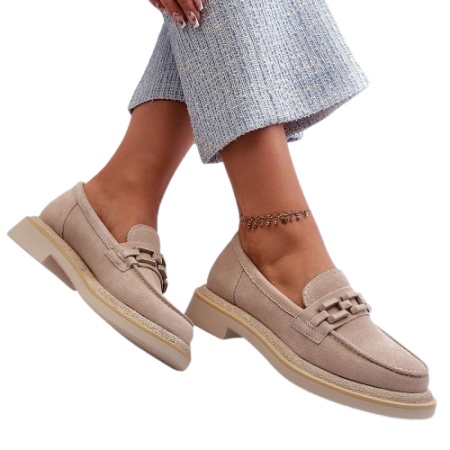 Pantofi din piele naturala BLANCA Beige - Img 3