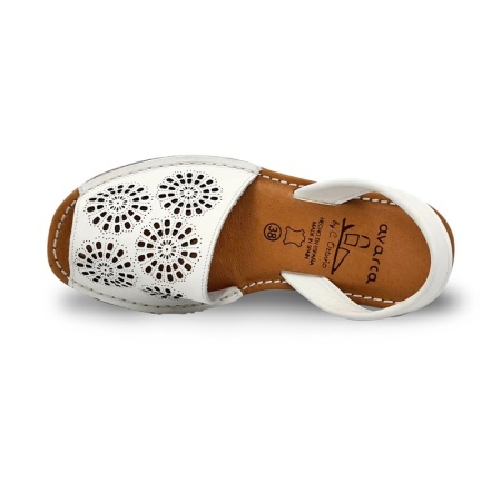 Sandale din piele AVARCA RAY Wedge White - Img 7