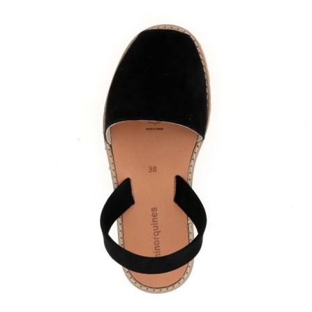 Sandale din piele MINORQUINES Nubuck Black - Img 3