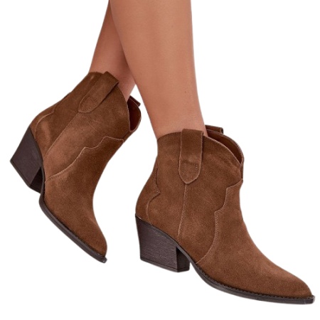 Botine din piele naturala YOLKA Camel - Img 3