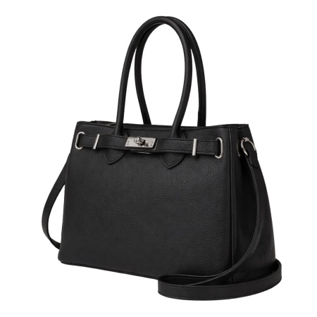 Geanta din piele naturala FLEUR Black - Img 2