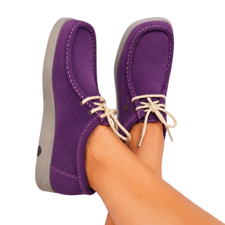 Mocasini din piele intoarsa SAFARI Violet - Img 2