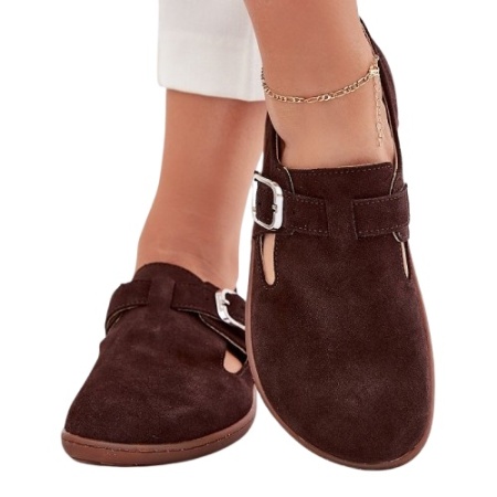 Pantofi din piele naturala BAREFOOT Brown - Img 3