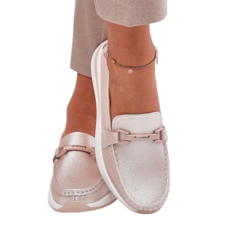 Pantofi din piele naturala MARTINA Rose - Img 2