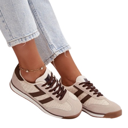 Pantofi sport din piele ecologica IRENE Bej - Img 2