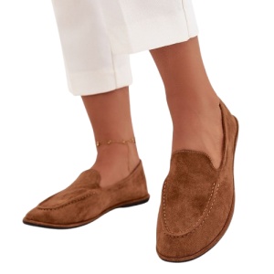 Balerini din piele sintetica MARLA Camel