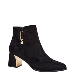 Botine din piele ecologica DANILA Black