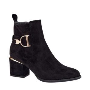 Botine din piele ecologica NAVINA Black