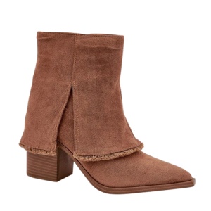 Botine din piele ecologica VILEMA Beige