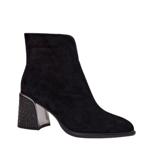 Botine din piele naturala COSMINA Black