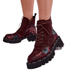 Botine din piele naturala TAPIS Marsala - Img 2