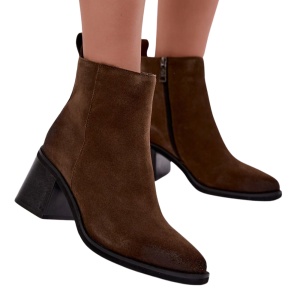 Botine din piele naturala TATIANA Taupe - Img 2