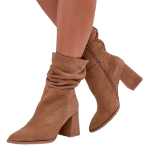 Cizme din piele naturala CARINA Beige - Img 3