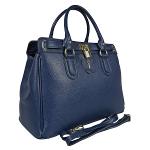Geanta din piele naturala HELGA Blue - Img 2