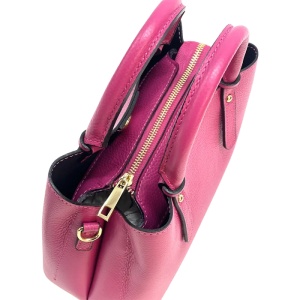 Geanta din piele naturala SAVIANA Fucsia - Img 3