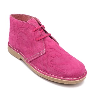 Ghete din piele intoarsa naturala BAROQUE FUCSIA - Img 3