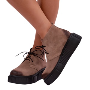 Ghete din piele naturala PALOMA Beige - Img 3