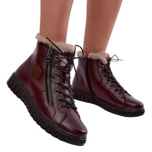 Ghete din piele naturala VALENTINA Marsala - Img 2