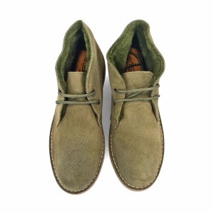 Ghete imblanite din piele intoarsa DIGO Khaki - Img 2
