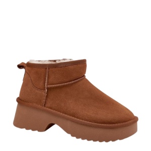 Ghete imblanite din piele naturala ENEDY Camel