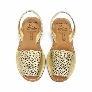 Sandale din piele AVARCA WEDGE CUT Gold - Img 2