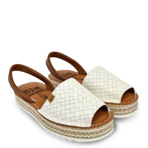 Sandale din piele naturala AVARCA BRAIDED White