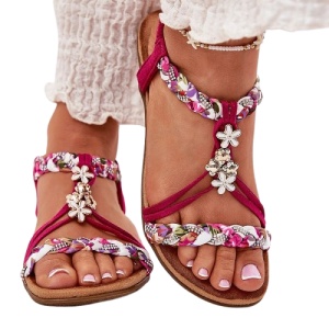 Sandale din textil GIPSY Fucsia - Img 3