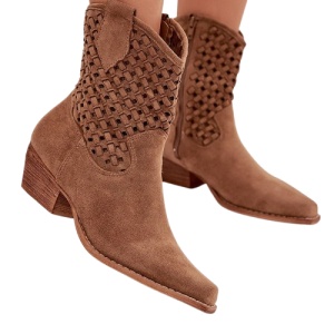 Botine din piele ecologica NURIA Camel - Img 2
