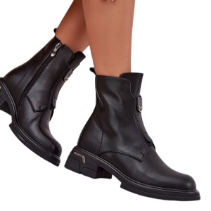 Botine din piele naturala MOLINA Black - Img 3