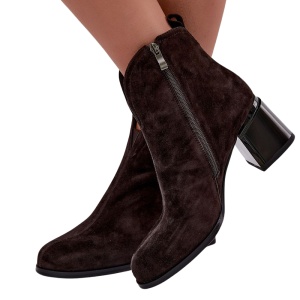 Botine din piele naturala OLY Brown - Img 3