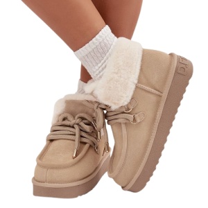 Cizme imblanite din piele naturala FRANKLIN Beige - Img 3