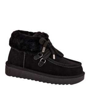 Cizme imblanite din piele naturala FRANKLIN Black