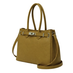 Geanta din piele naturala FLEUR Mustard - Img 2