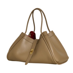 Geanta din piele naturala HELGA Beige - Img 3