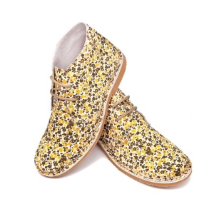 Ghete din material textil si piele HAPPY Yellow - Img 4