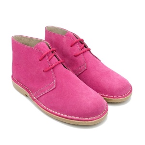 Ghete din piele intoarsa naturala SAFARI FUCSIA