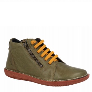 Ghetute din piele naturala BRUNA Khaki