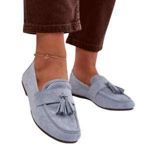 Mocasini din piele ecologica MARTA Bleu - Img 2