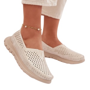 Pantofi din piele ecologica DANIELA Beige - Img 2