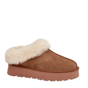 Papuci imblaniti din piele naturala TOTO Camel