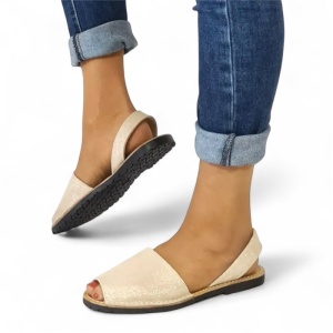 Sandale din piele AVARCA SAND BEIGE - Img 3