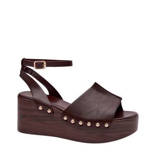 Sandale din piele ecologica CARINA Brown