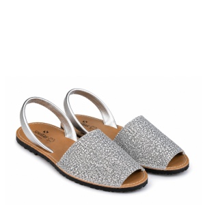 Sandale din piele naturala, AVARCA SEVILLA GLITTER SILVER - Img 2