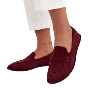 Balerini din piele sintetica MARLA Burgundy