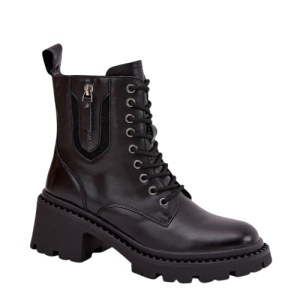 Bocanci din piele naturala REKA Black