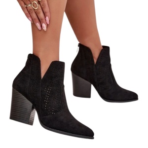 Botine din piele ecologica CARMINA Black - Img 3