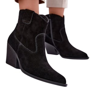 Botine din piele naturala ANAHI Black - Img 2