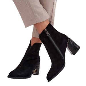 Botine din piele naturala COSMINA Black - Img 3