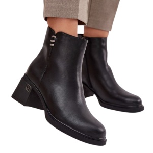 Botine din piele naturala DALMA Black - Img 2