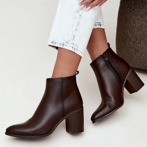 Botine din piele naturala MANUELA Brown - Img 3